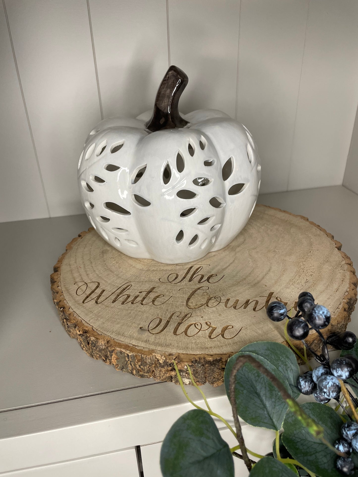 Ceramic Light Up Pumpkin Lantern