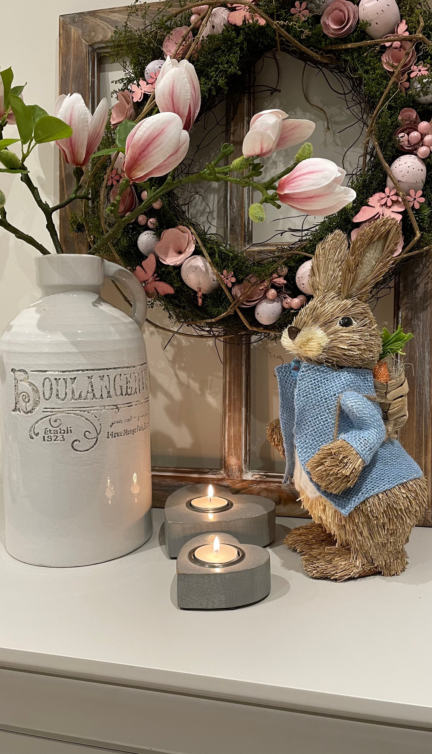 Grey Heart Candle Holders