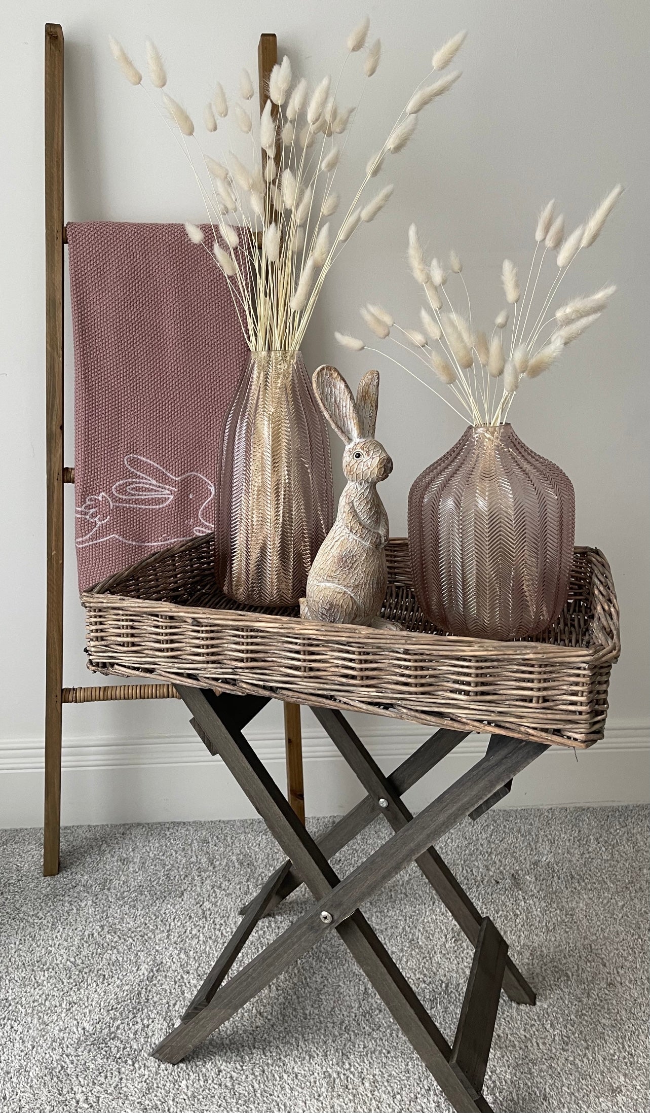 Louella Tall Blush Pink Glass Vase