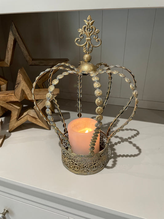 Rustic Gold Candle Holder
