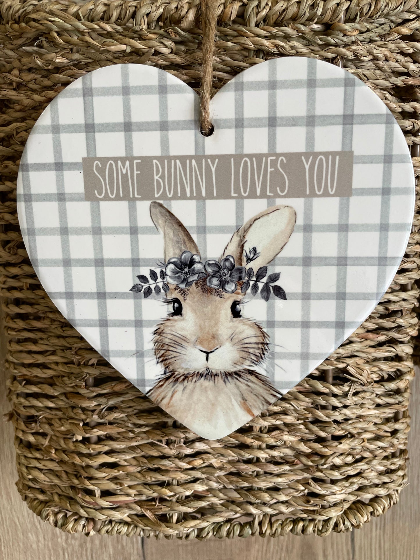 Bunny Hanging Hearts