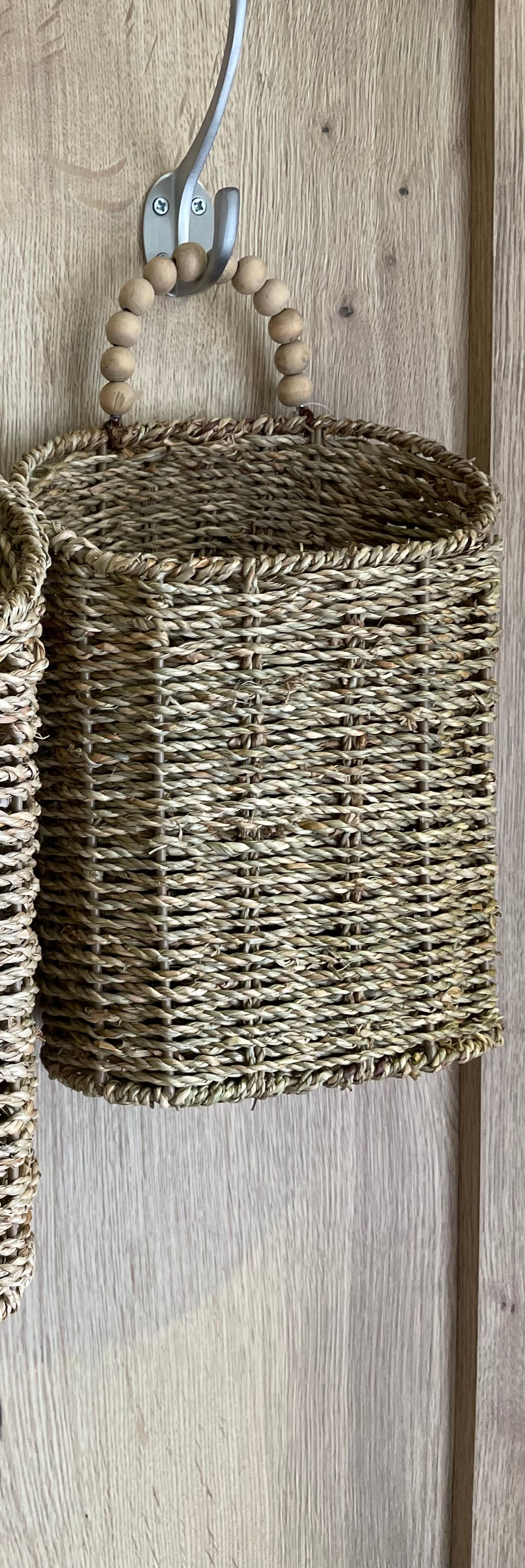 Beaded Handle Seagrass Baskets (Sets Or Singles)
