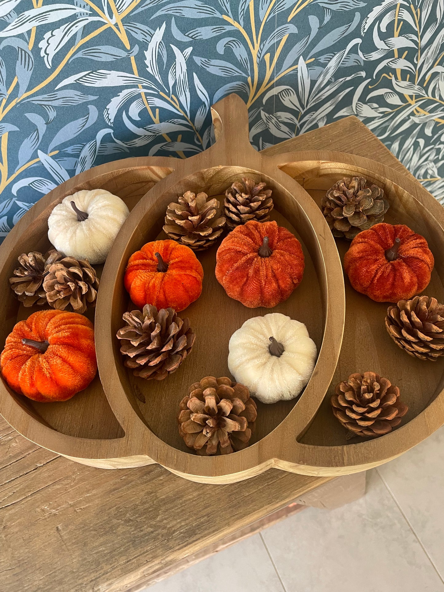 Wooden Pumpkin Tray