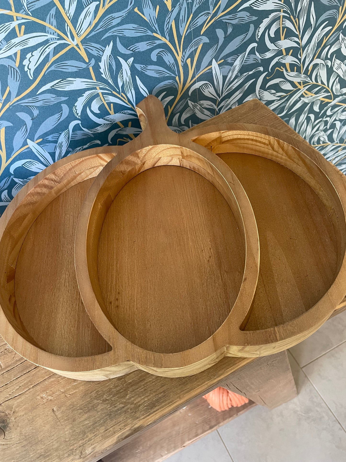 Wooden Pumpkin Tray