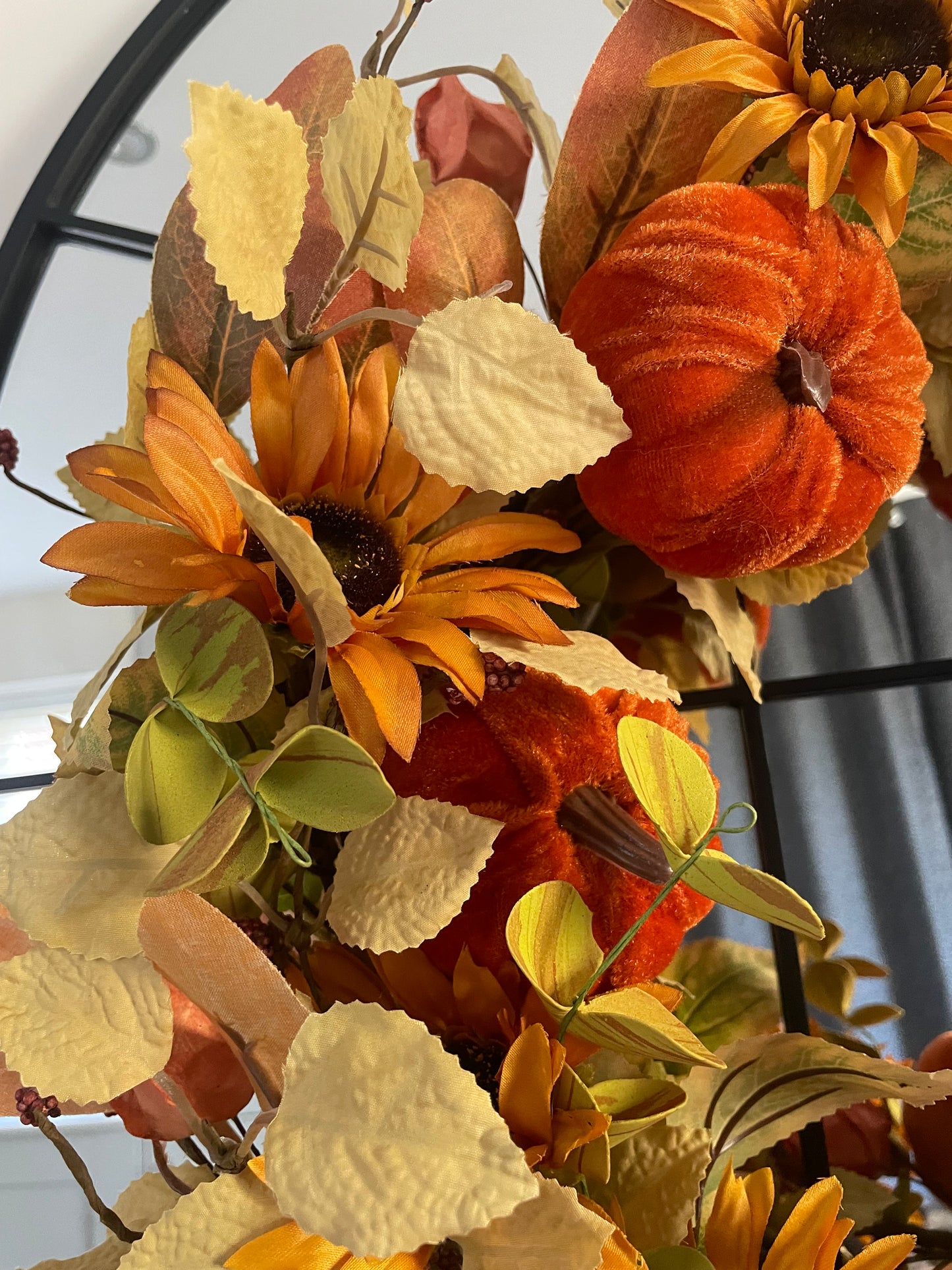 Autumn Pumpkin and Sunflower Wreath