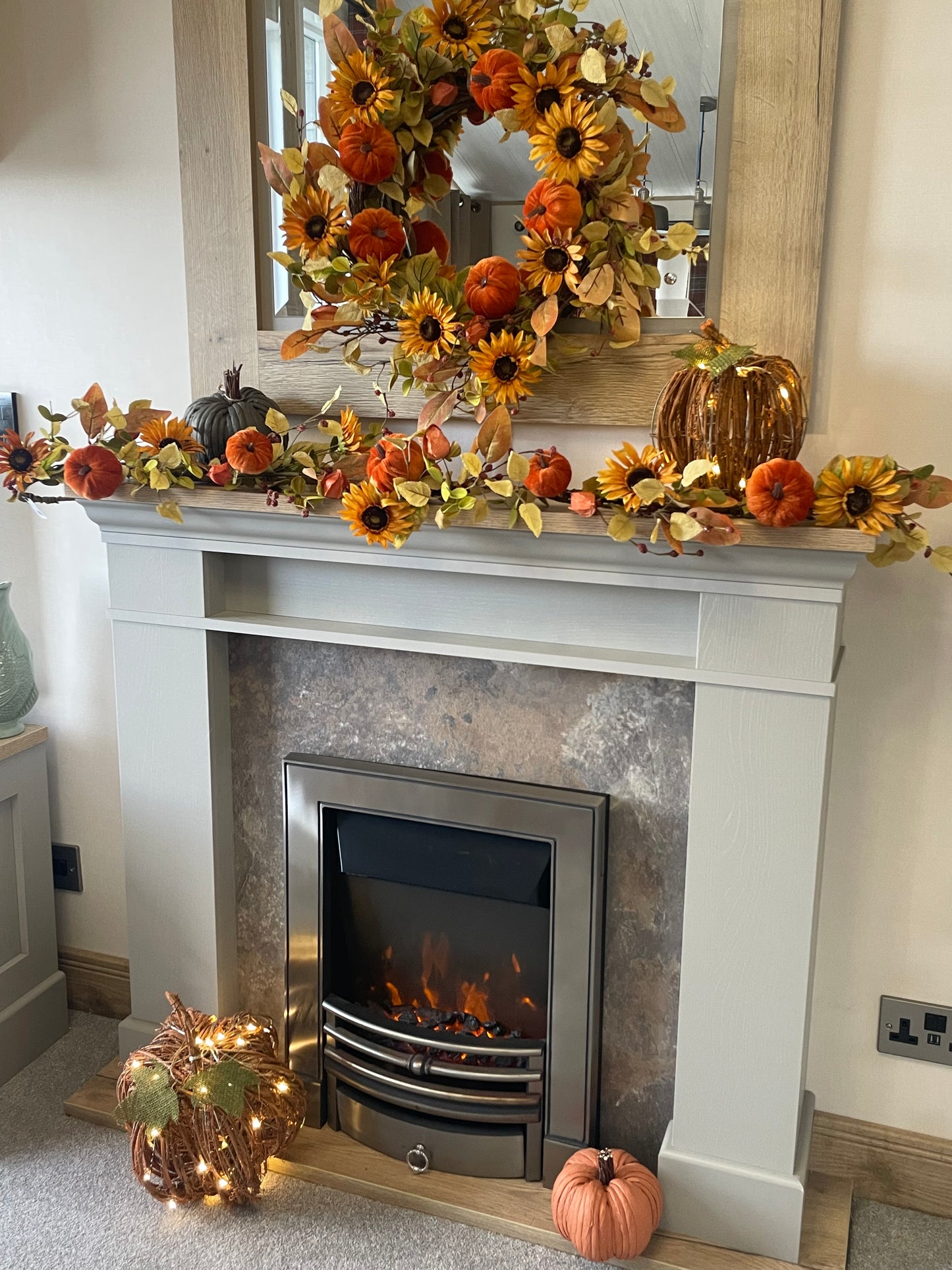 Autumn Pumpkin and Sunflower Garland