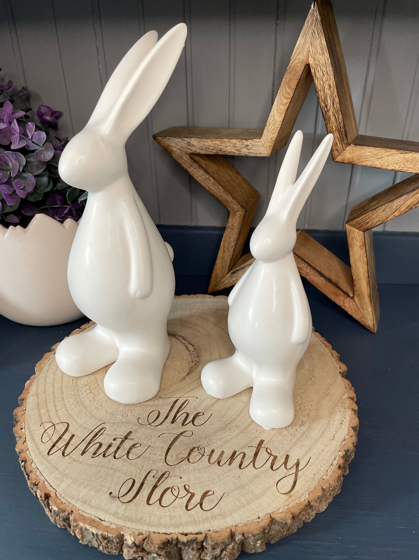 Ceramic White Bunny Sets or Singles