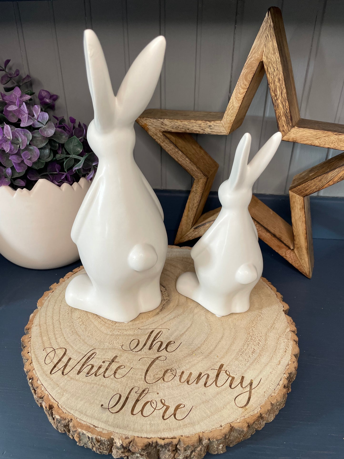 Ceramic White Bunny Sets or Singles