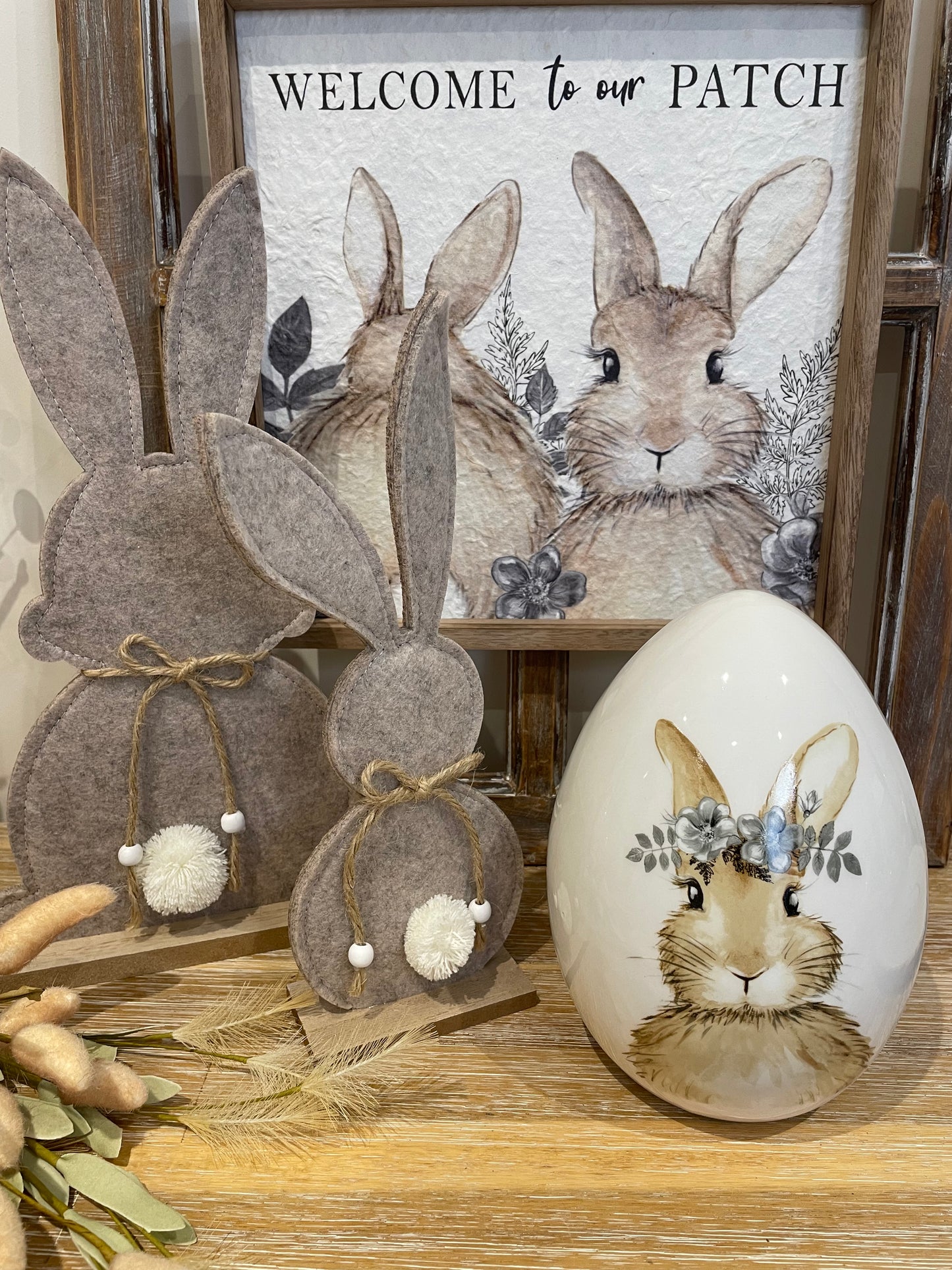 Spring Bunny Ceramic Egg